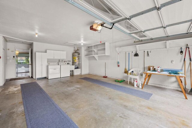 1109 Calle Del Baston, San Marcos, CA 92078 - garage featuring washing machine and dryer, secured water heater, and a garage door opener