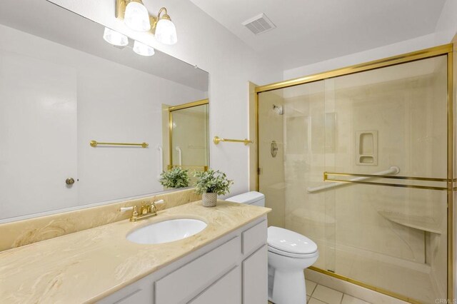 1109 Calle Del Baston, San Marcos, CA 92078 - bathroom featuring vanity, a shower stall, and tile patterned floors