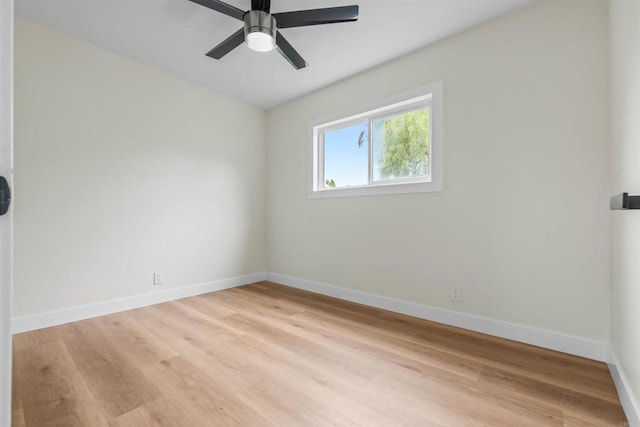 5061 Canosa Ave, San Diego, CA 92117 - spare room featuring baseboards, a ceiling fan, and light wood-style flooring