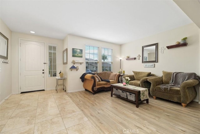 34787 Grotto Hills Dr, Winchester, CA 92596 - living area featuring recessed lighting, baseboards, and light wood-type flooring
