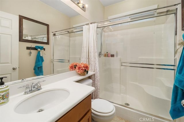 34787 Grotto Hills Dr, Winchester, CA 92596 - bathroom featuring vanity, a stall shower, and toilet
