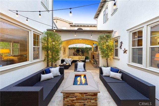 40 Calle Mattis, San Clemente, CA 92673 - view of patio / terrace featuring an outdoor living space with a fire pit