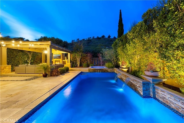 40 Calle Mattis, San Clemente, CA 92673 - outdoor pool with an in-ground hot tub, an outdoor hangout area, and a patio