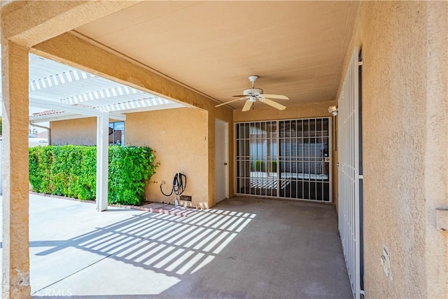 749 Cortez Dr, Hemet, CA 92545 - view of patio with a pergola and a ceiling fan