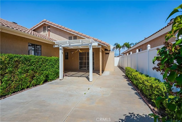 749 Cortez Dr, Hemet, CA 92545 - view of patio / terrace with a fenced backyard and a pergola