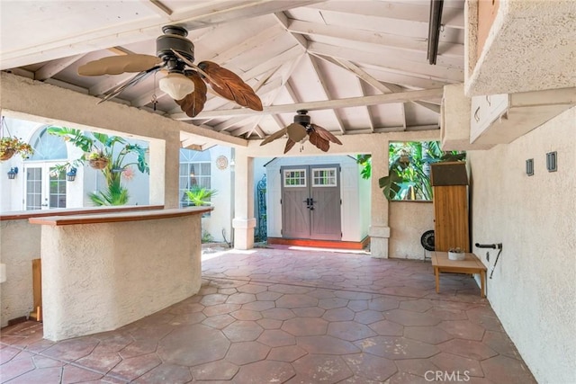 view of patio with a ceiling fan