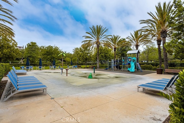 exterior space featuring playground community