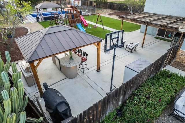 16016 Spangler Peak Rd, Ramona, CA 92065 - view of patio featuring a fenced backyard and outdoor dining area