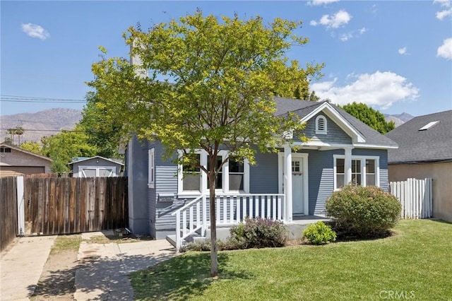 1781 Whitefield Rd, Pasadena, CA 91104 - bungalow with a shingled roof, fence, covered porch, and a front yard