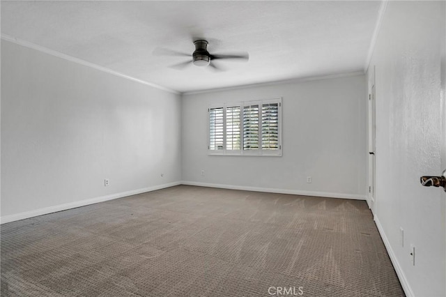 10201 Mason Ave Unit 116, Chatsworth, CA 91311 - carpeted spare room with crown molding, baseboards, and ceiling fan