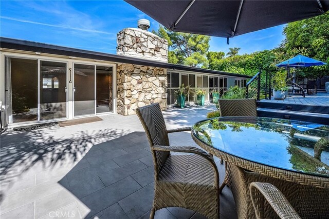 view of patio featuring a deck