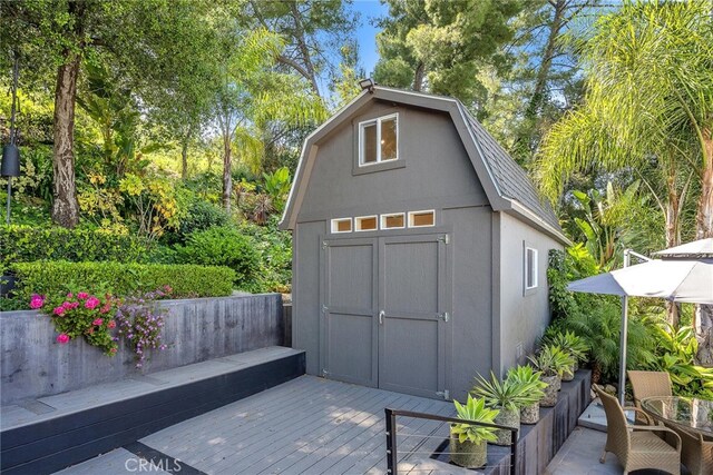 view of shed