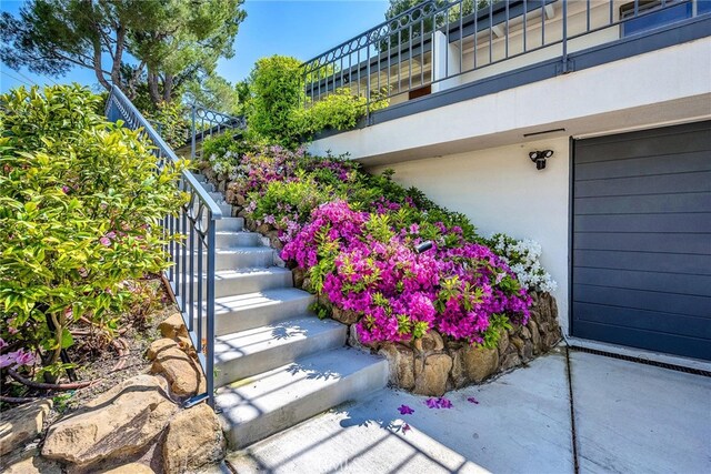 view of yard with stairs