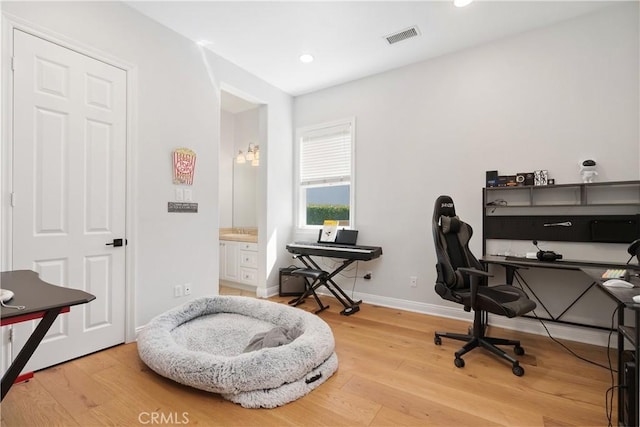 598 N Conejo School Rd, Thousand Oaks, CA 91362 - home office featuring wood finished floors, baseboards, and recessed lighting