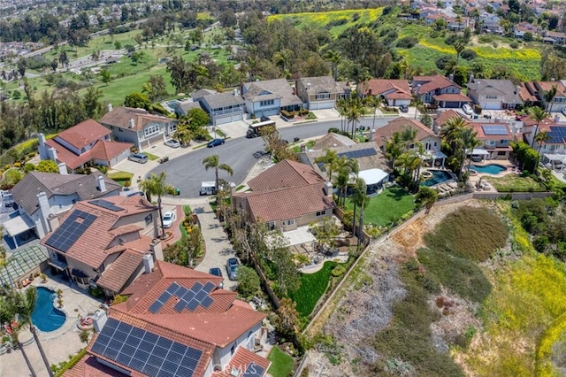 drone / aerial view with a residential view