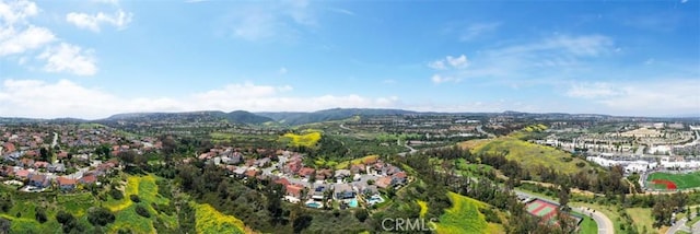 aerial view with a mountain view