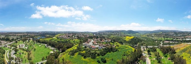 aerial view with a mountain view