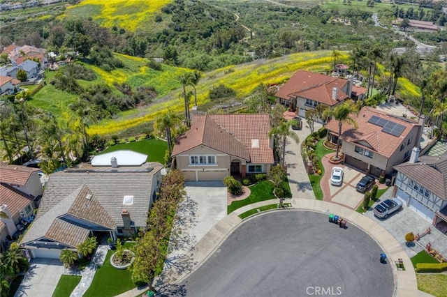bird's eye view with a residential view