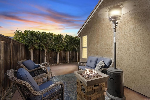 4972 Lake Shore Ct, Fallbrook, CA 92028 - view of patio / terrace featuring an outdoor fire pit and fence