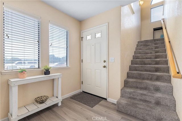 9375 Musselman Dr Unit A, Atascadero, CA 93422 - entryway with baseboards, stairs, and wood finished floors