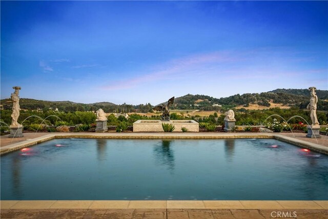 pool with a mountain view