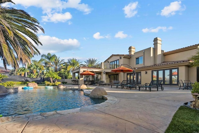 2890 Gate Fifteen Pl, Chula Vista, CA 91914 - swimming pool featuring a patio and french doors