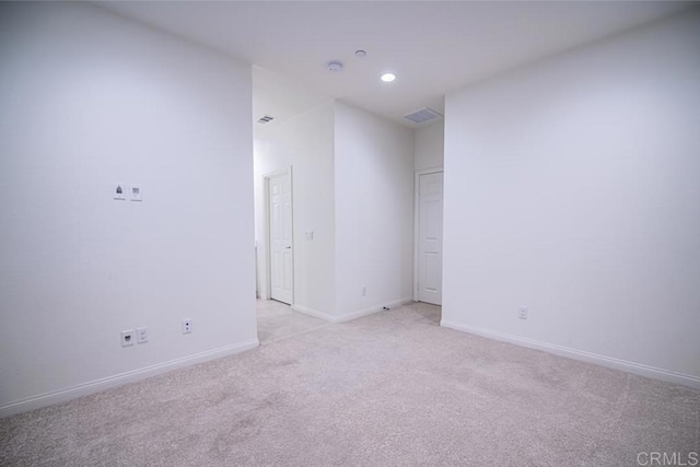 3507 Sequoia St, Lemon Grove, CA 91945 - unfurnished room with baseboards, recessed lighting, visible vents, and light carpet