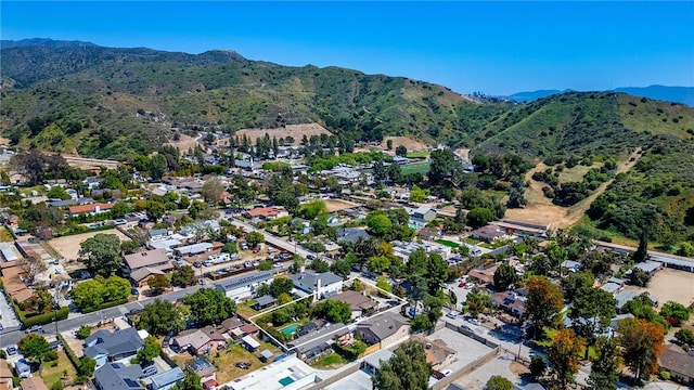 aerial view featuring a residential view and a mountain view