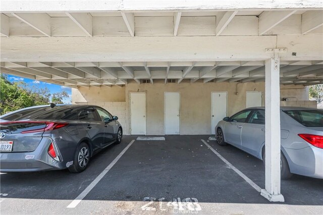 view of covered parking lot