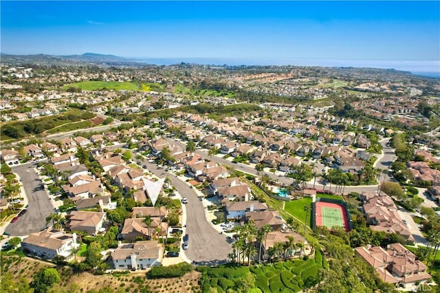 drone / aerial view with a residential view and a mountain view