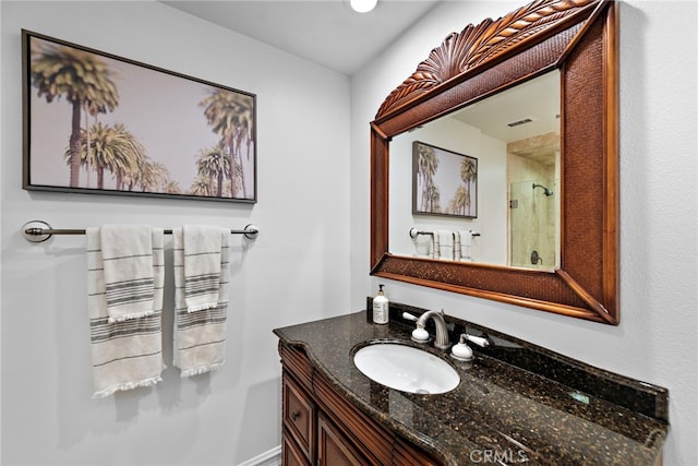 14 Belaire, Laguna Niguel, CA 92677 - bathroom featuring vanity, an enclosed shower, and visible vents