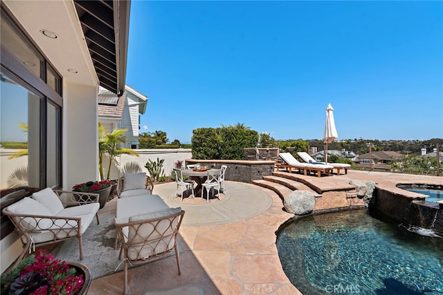 14 Belaire, Laguna Niguel, CA 92677 - view of patio / terrace with an in ground hot tub, outdoor dining area, and an outdoor pool