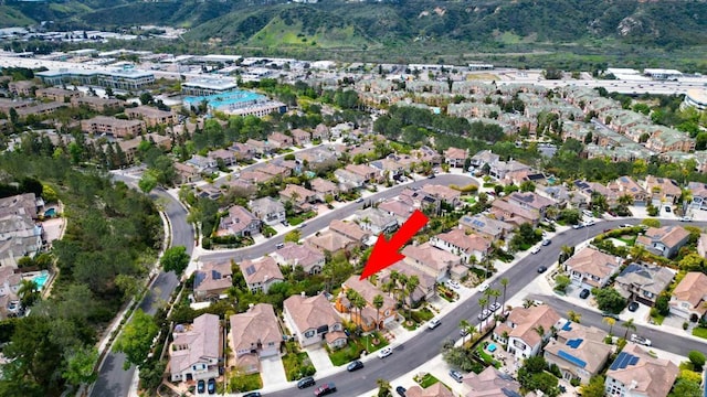 drone / aerial view with a residential view
