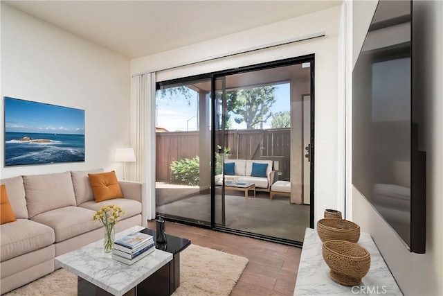 1303 Massachusetts Ave Unit 101, Riverside, CA 92507 - doorway to outside featuring light wood-style floors
