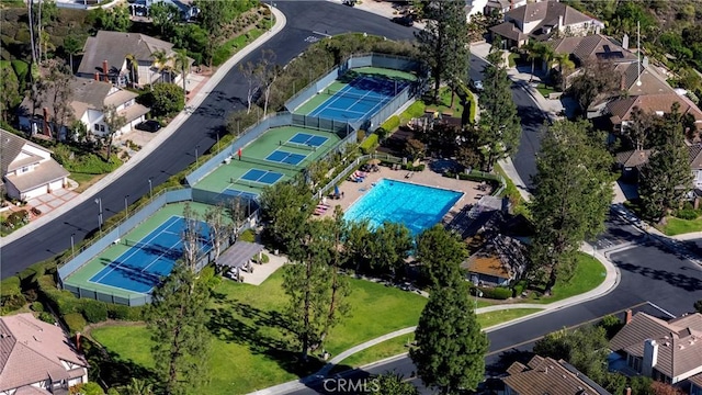 6304 E E W View Dr, Orange, CA 92869 - aerial view of property's location featuring nearby suburban area and a pool