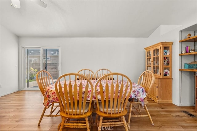 27828 Spyglass Ln, Canyon Country, CA 91351 - dining space featuring ceiling fan, wood finished floors, and visible vents