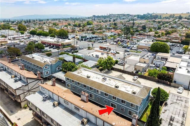 bird's eye view featuring a mountain view