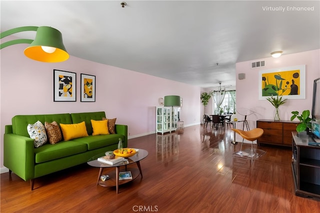 119 N Alhambra Ave Unit D, Monterey Park, CA 91755 - living area featuring wood finished floors and baseboards