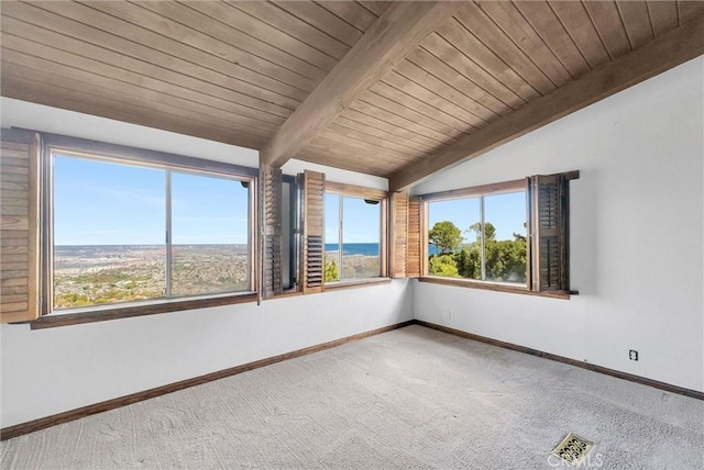 30062 Grandpoint Ln, Rancho Palos Verdes, CA 90275 - carpeted empty room featuring baseboards and wood ceiling