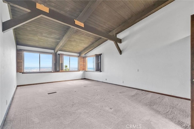 30062 Grandpoint Ln, Rancho Palos Verdes, CA 90275 - carpeted empty room with baseboards and wood ceiling
