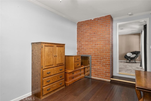 9137 Midway, Durham, CA 95938 - empty room featuring baseboards, ornamental molding, and dark wood-style flooring