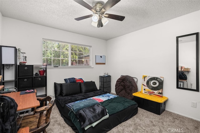 9137 Midway, Durham, CA 95938 - carpeted bedroom with a ceiling fan and a textured ceiling