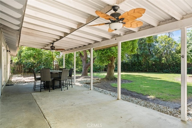 9137 Midway, Durham, CA 95938 - view of patio featuring outdoor dining area, ceiling fan, and fence