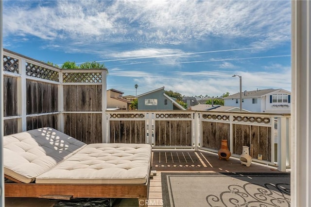 view of patio with a residential view