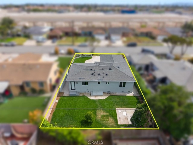aerial view with a residential view