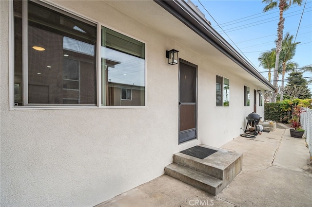 129 Avenida Rosa, San Clemente, CA 92672 - property entrance featuring a patio area, stucco siding, and fence
