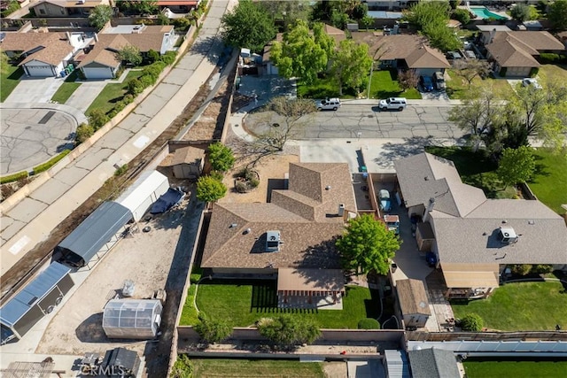 aerial view with a residential view