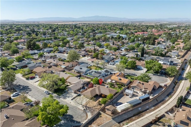 aerial view featuring a residential view and a mountain view