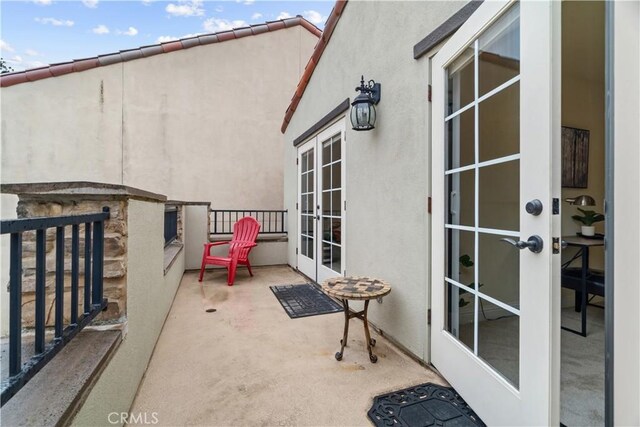 balcony with french doors