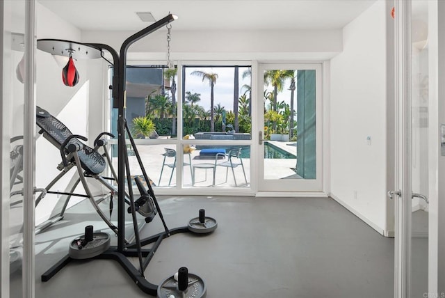 view of exercise area